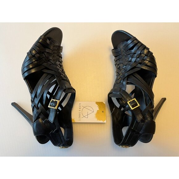 Tory Burch Black Woven Strappy Heels W/ Open Toes, Size 9.5 (US) - Picture 8 of 11